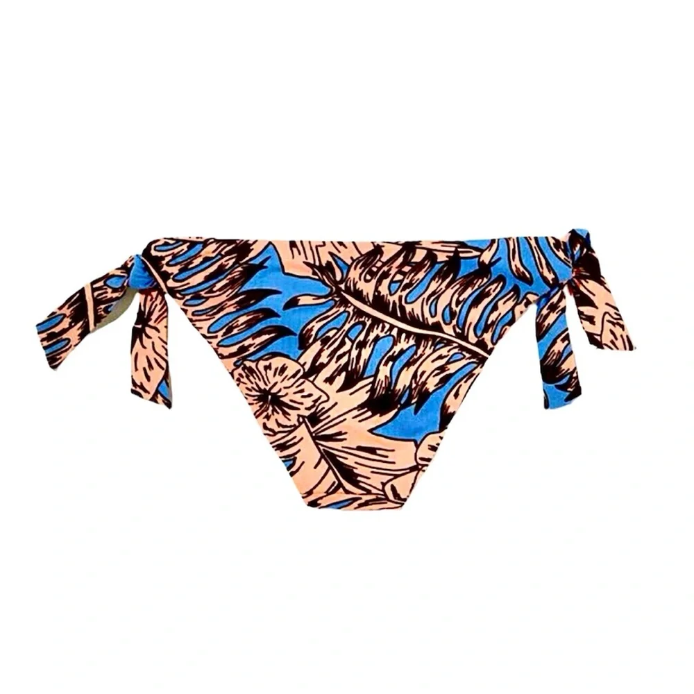 - Zara M Blue & Pink Tropical Bikini Bottom! NEW!